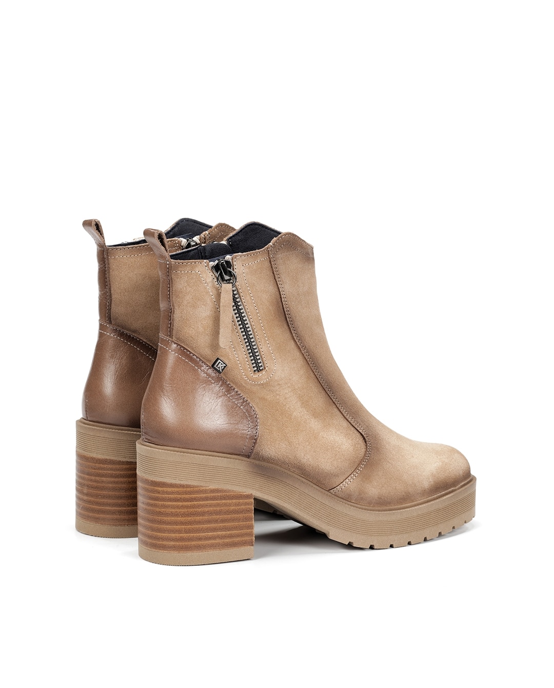 Botines de mujer fabricados en serraje - Fluchos - Marrón Marrón-2