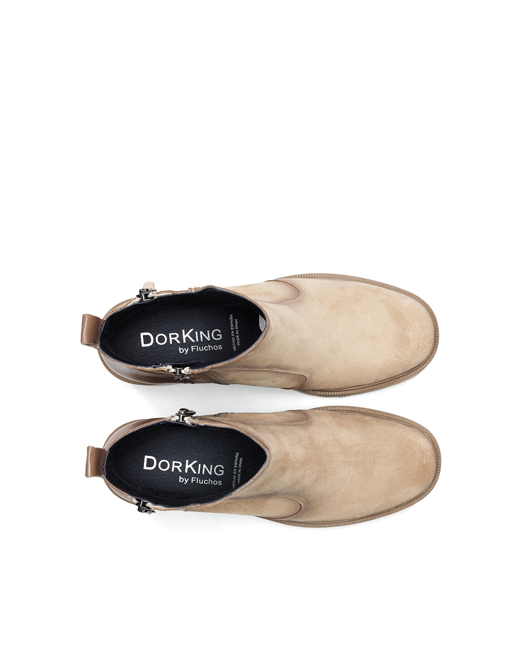 Botines de mujer fabricados en serraje - Fluchos - Marrón Marrón-5