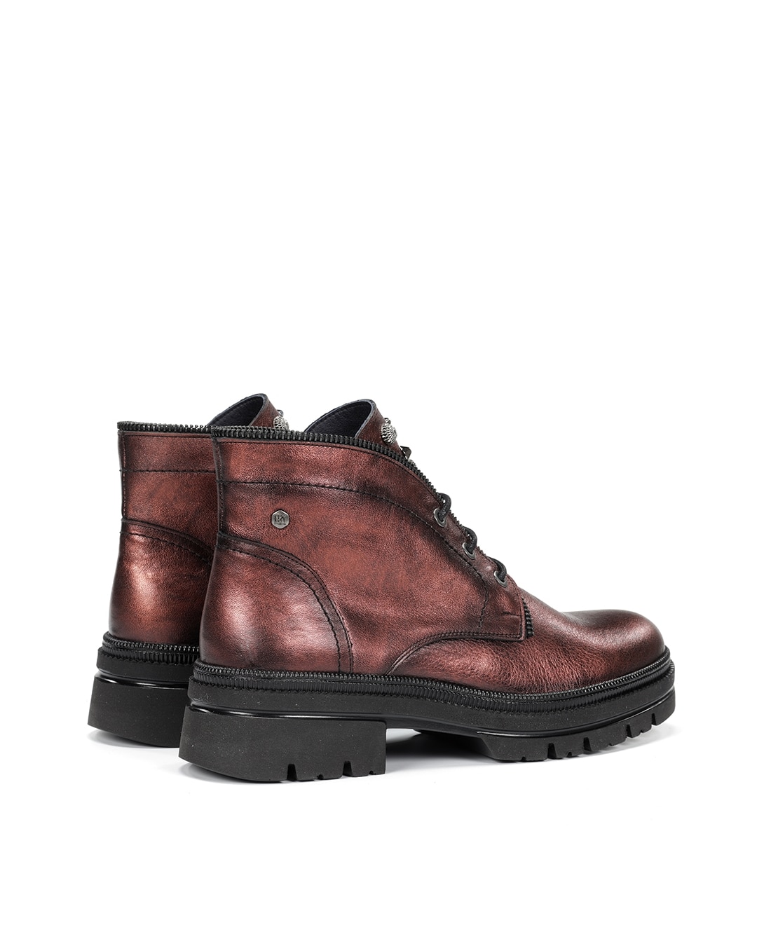 Botines de mujer fabricados en piel - Fluchos - Rojo Rojo-2