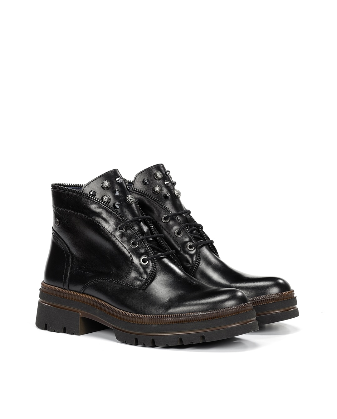 Botines de mujer fabricados en piel - Fluchos - Negro Negro-3