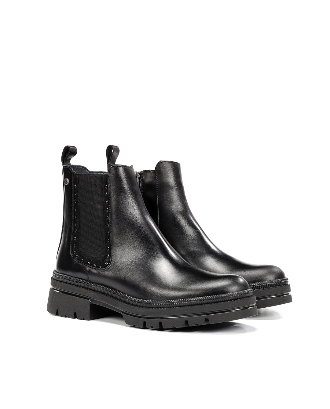 Botines de mujer fabricados en piel - Fluchos - Negro Negro-3