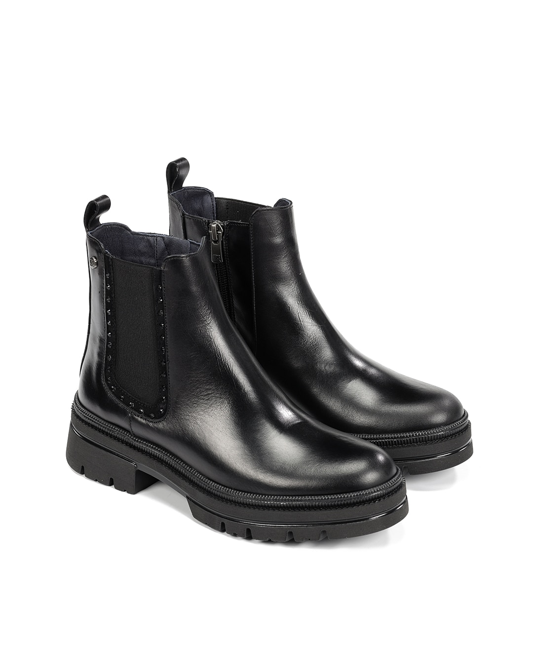 Botines de mujer fabricados en piel - Fluchos - Negro Negro-4