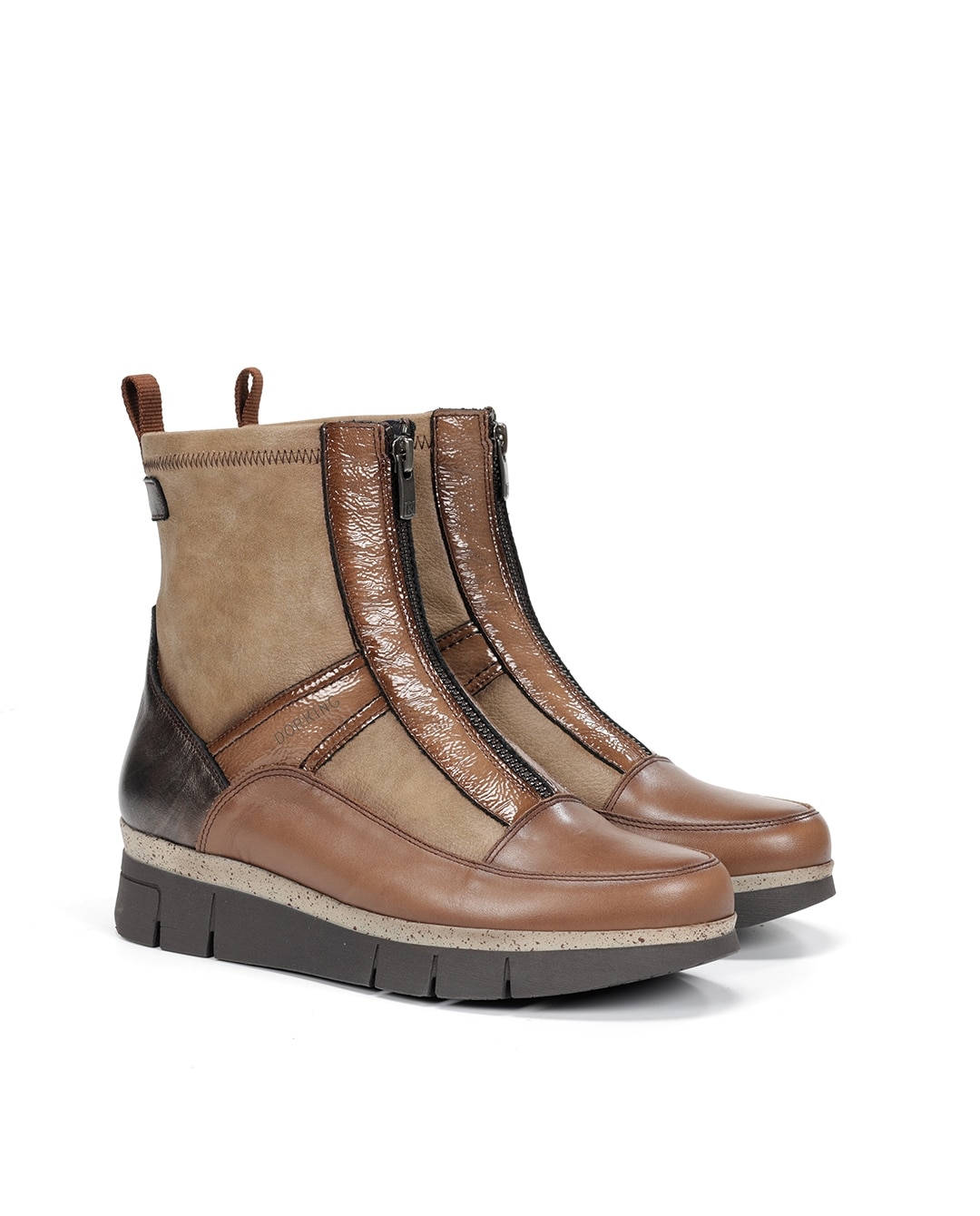 Botines de mujer fabricados en piel - Fluchos - Marrón Marrón-2