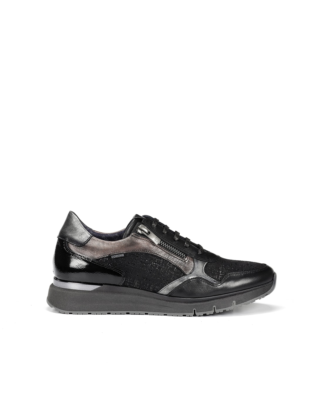 Zapatos de cordones de mujer fabricados en textil - Fluchos - Negro Negro-1
