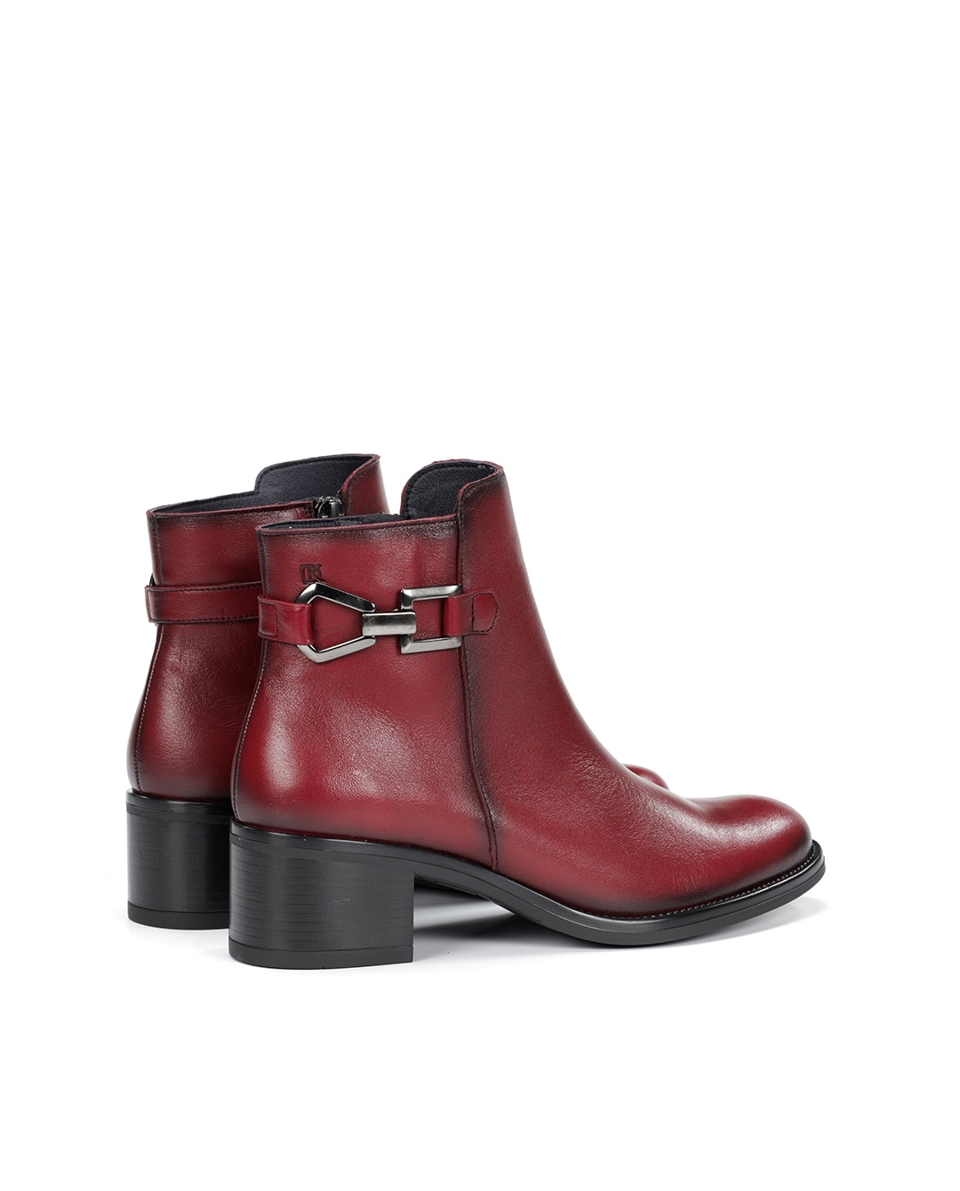 Botines de mujer fabricados en piel - Fluchos - Rojo Rojo-2