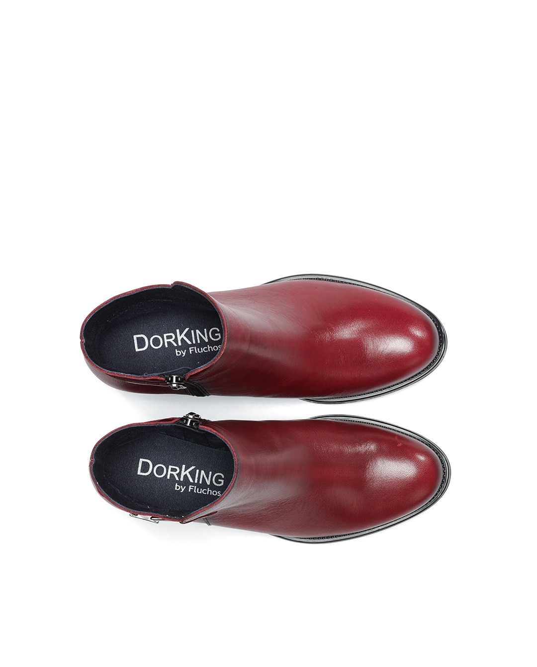 Botines de mujer fabricados en piel - Fluchos - Rojo Rojo-5