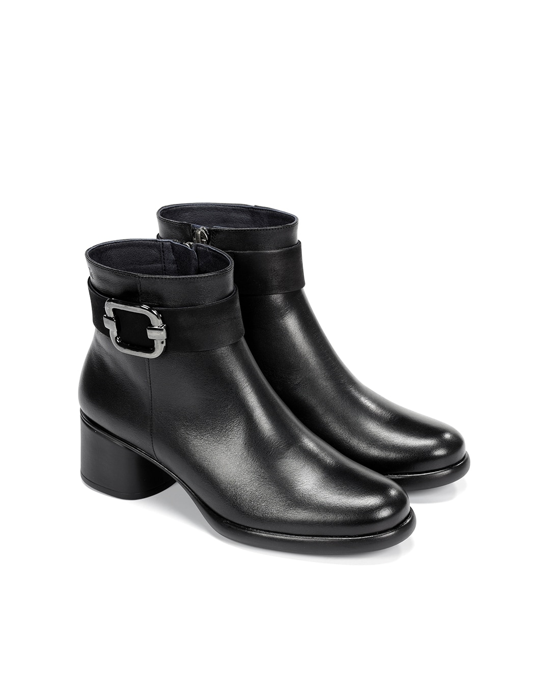 Botines de mujer fabricados en piel - Fluchos - Negro Negro-4