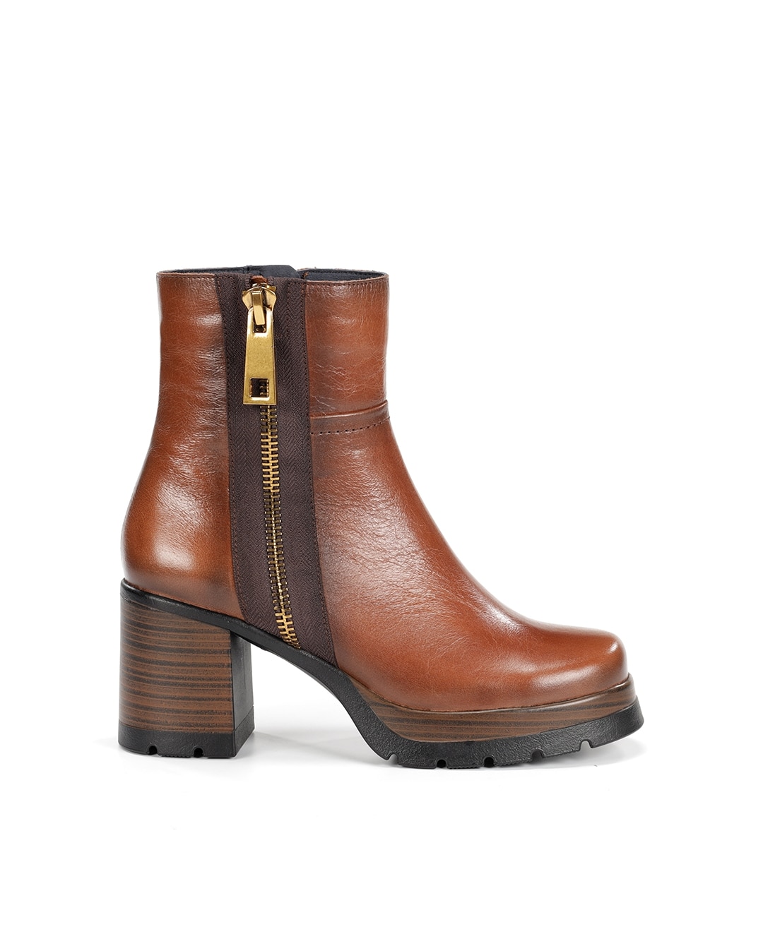 Botines de mujer fabricados en piel - Fluchos - Marrón Marrón-1