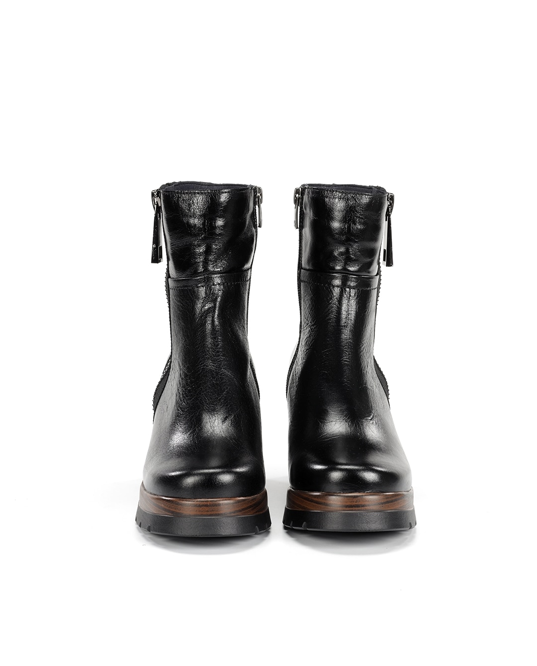 Botines de mujer fabricados en piel - Fluchos - Negro Negro-2