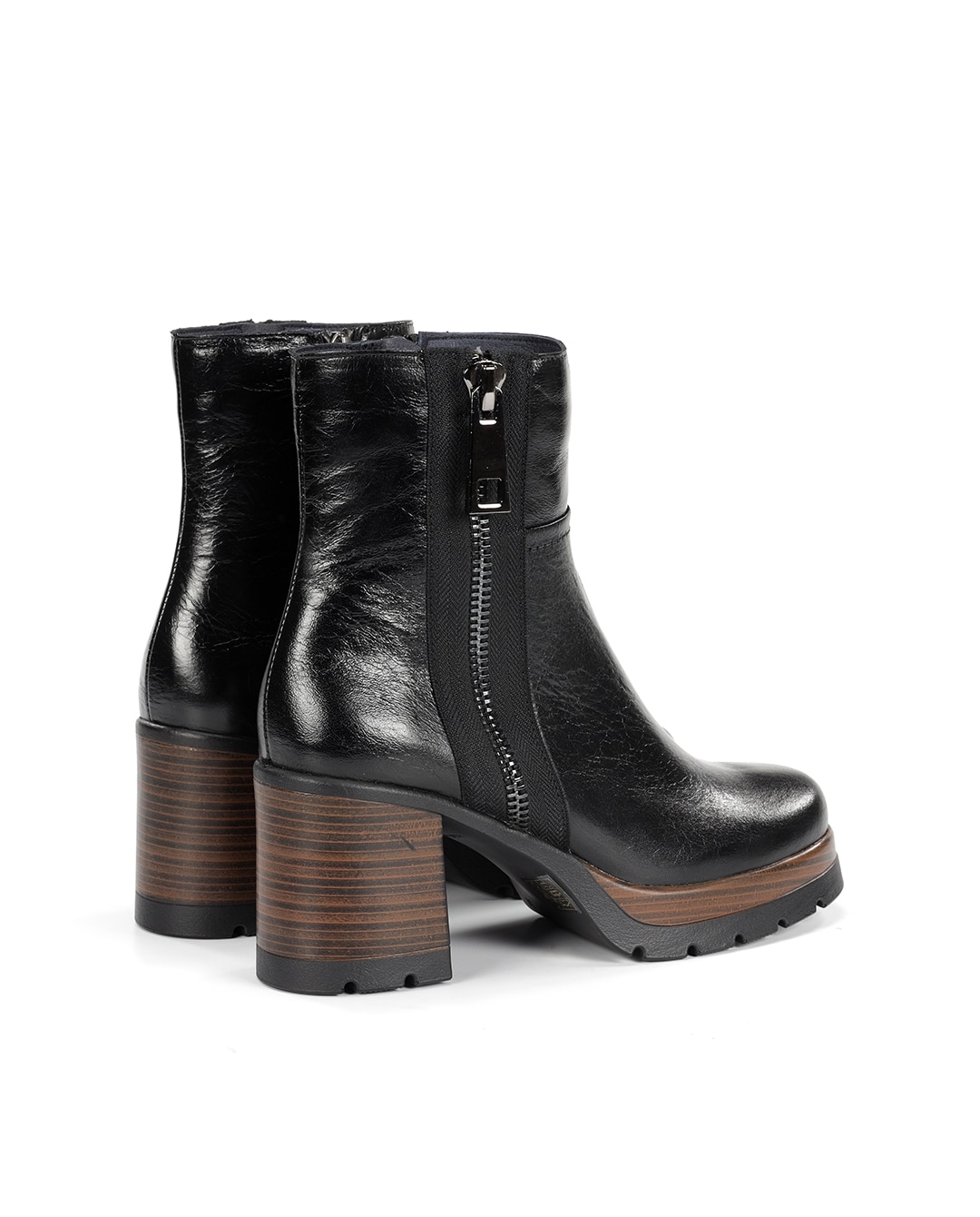 Botines de mujer fabricados en piel - Fluchos - Negro Negro-4