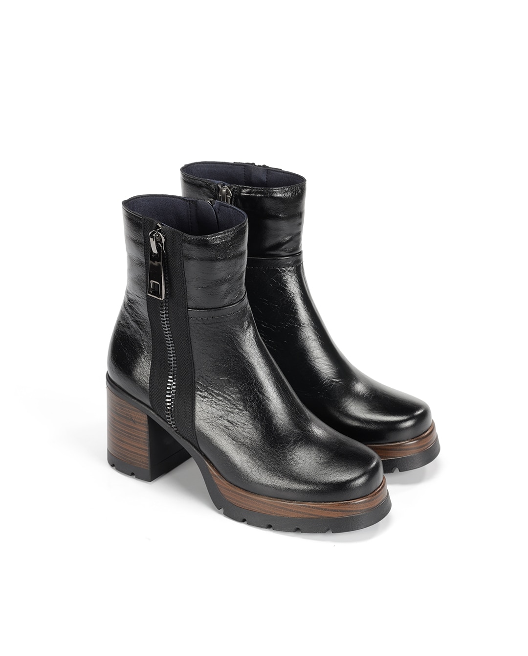 Botines de mujer fabricados en piel - Fluchos - Negro Negro-5