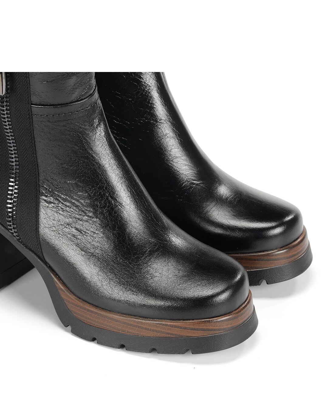Botines de mujer fabricados en piel - Fluchos - Negro Negro-6
