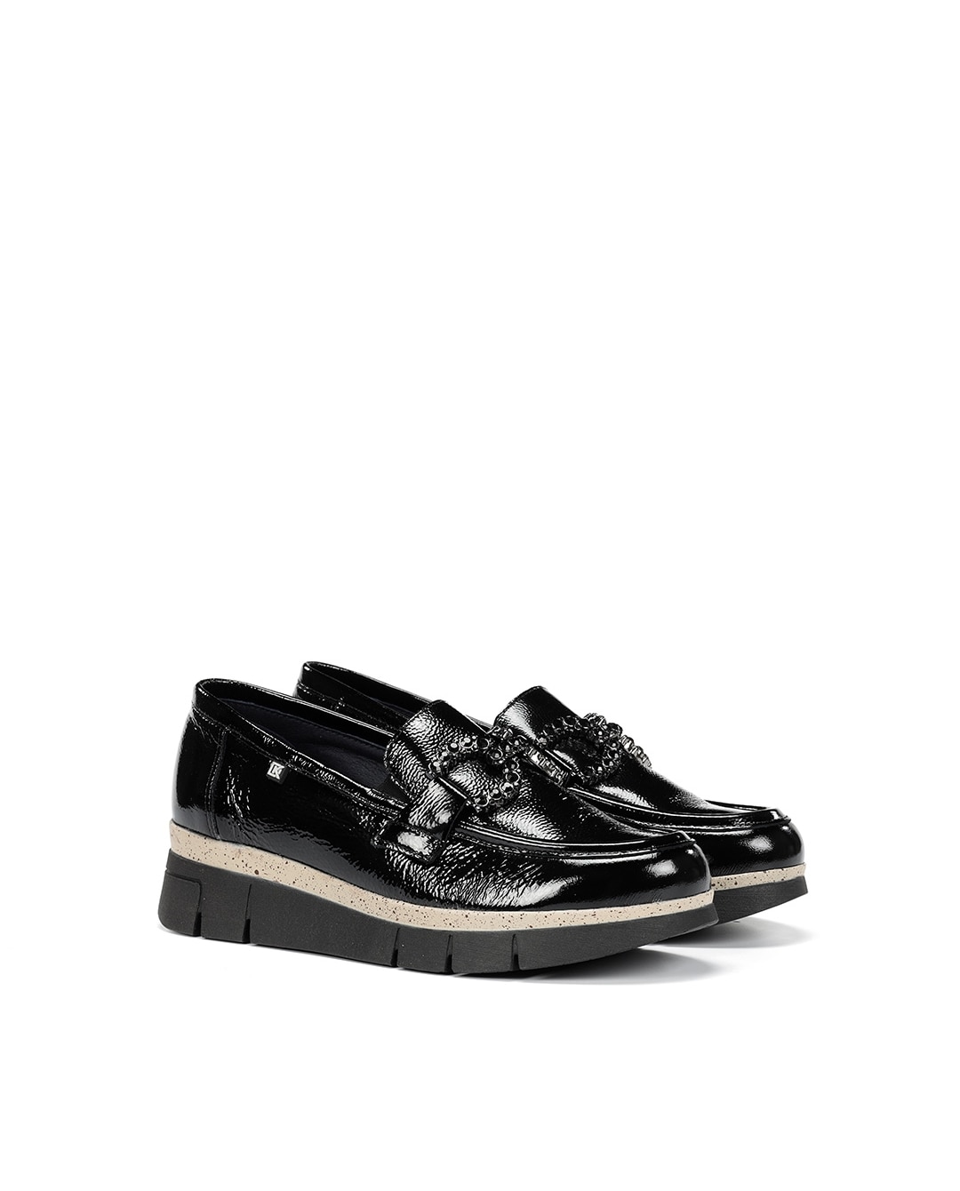 Mocasines de mujer fabricados en charol - Fluchos - Negro Negro-3