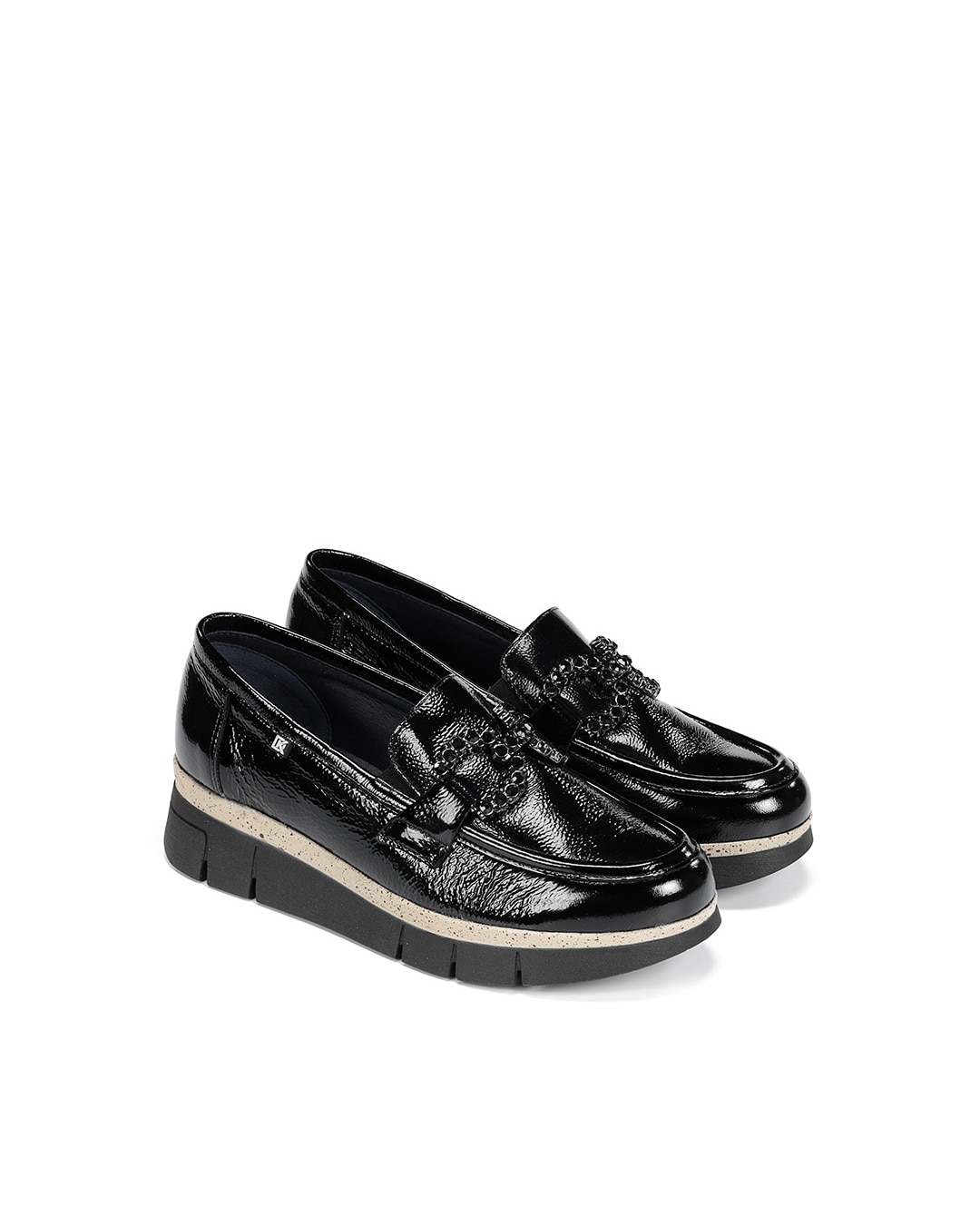 Mocasines de mujer fabricados en charol - Fluchos - Negro Negro-4