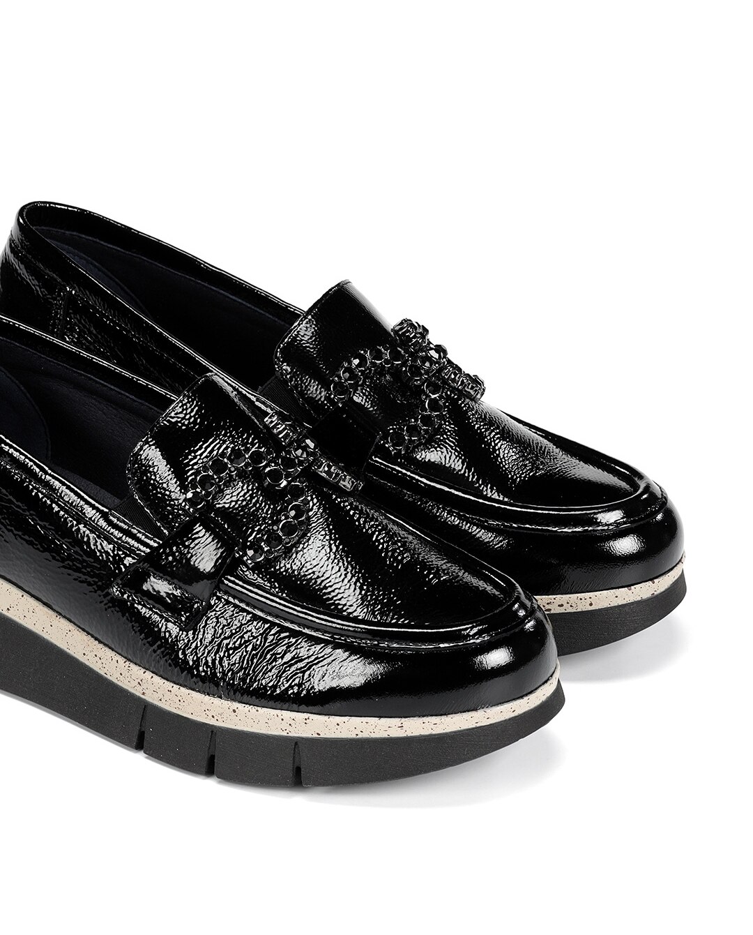 Mocasines de mujer fabricados en charol - Fluchos - Negro Negro-6