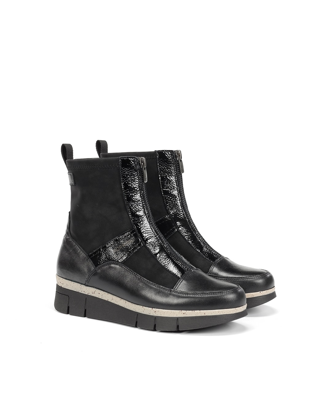 Botines de mujer fabricados en piel - Fluchos - Negro Negro-3
