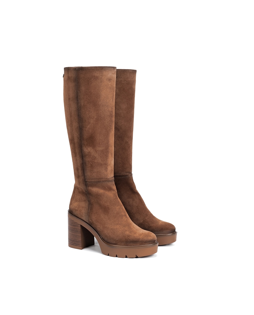 Botas de mujer fabricados en serraje - Fluchos - Marrón Marrón-3