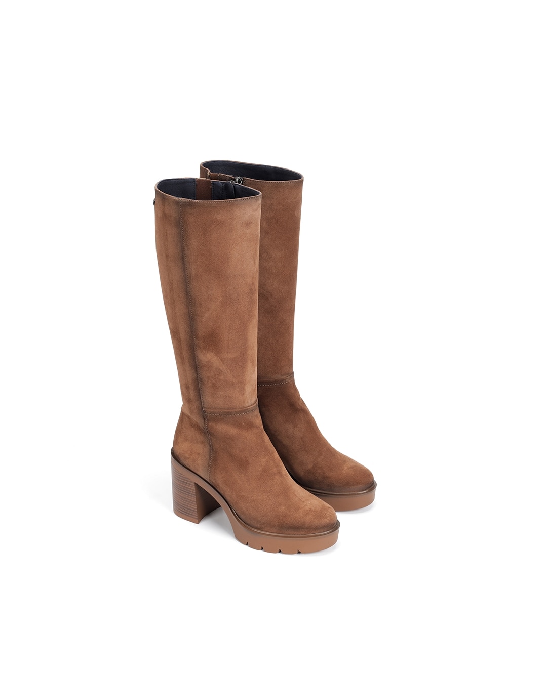 Botas de mujer fabricados en serraje - Fluchos - Marrón Marrón-5