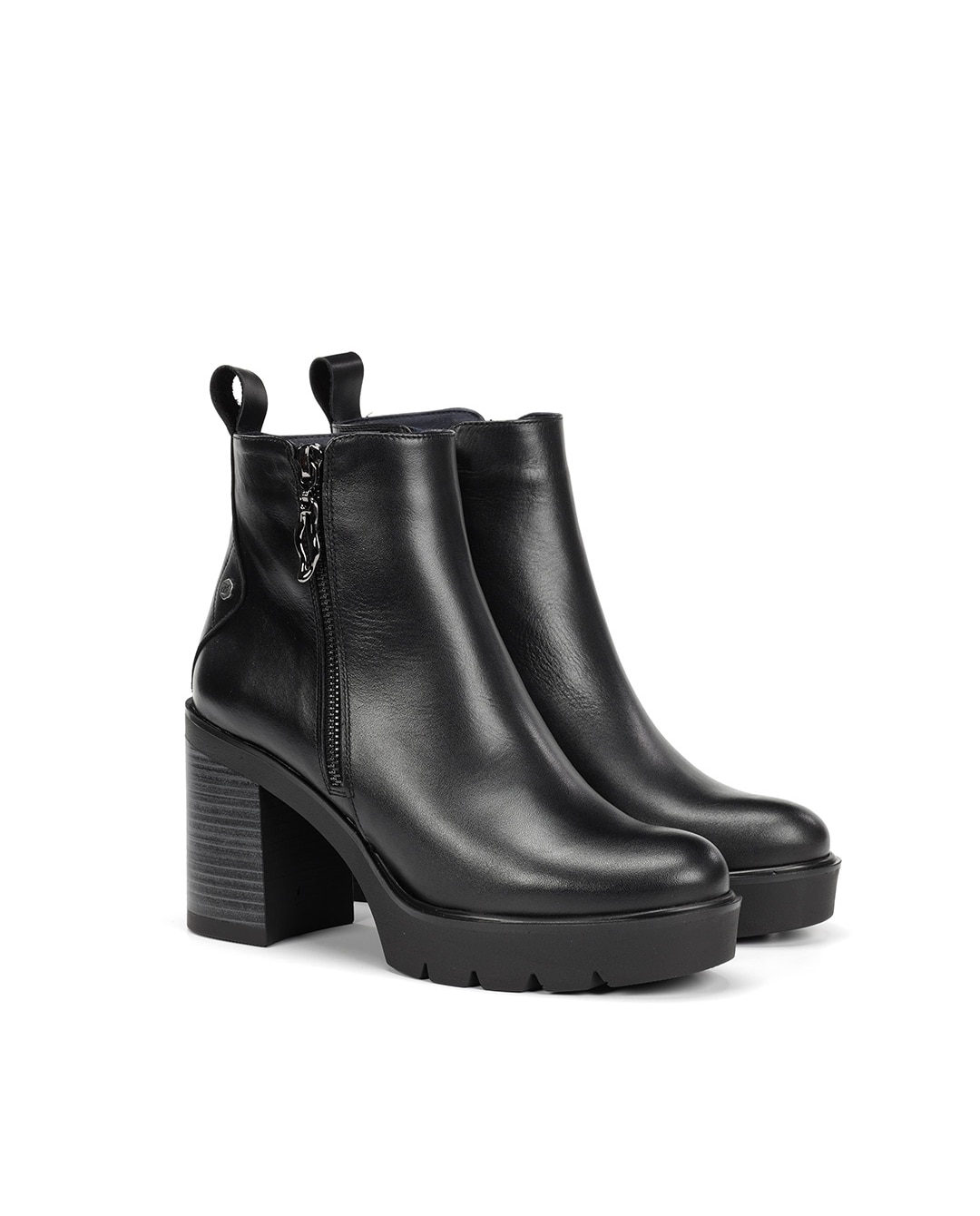 Botines de mujer fabricados en piel - Fluchos - Negro Negro-3