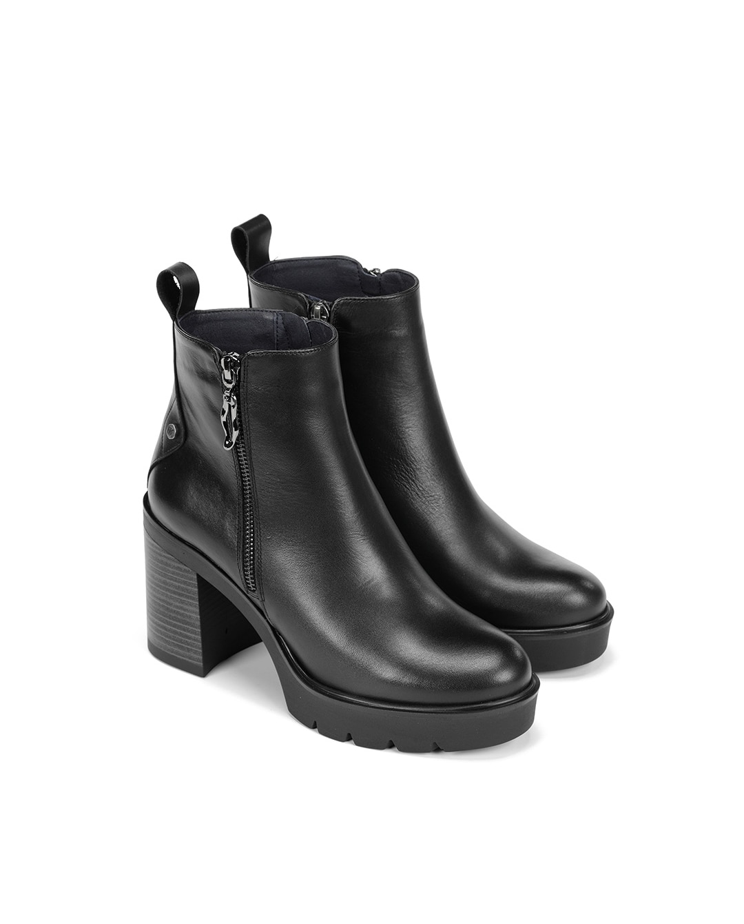 Botines de mujer fabricados en piel - Fluchos - Negro Negro-5