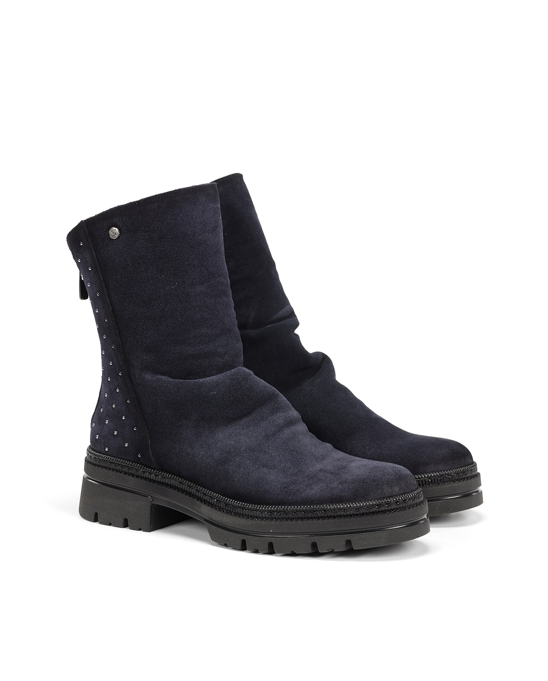 Botines de mujer fabricados en serraje - Fluchos - Azul Azul-3
