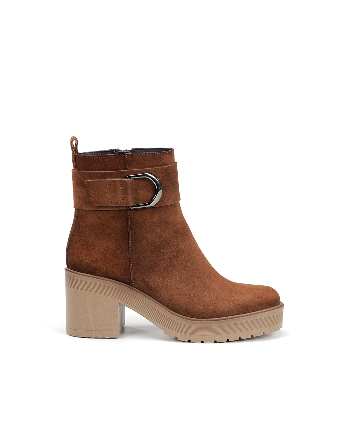 Botines de mujer fabricados en serraje - Fluchos - Marrón Marrón-1