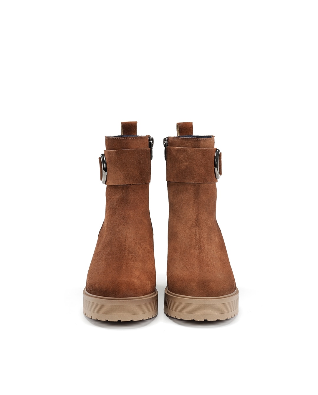 Botines de mujer fabricados en serraje - Fluchos - Marrón Marrón-2