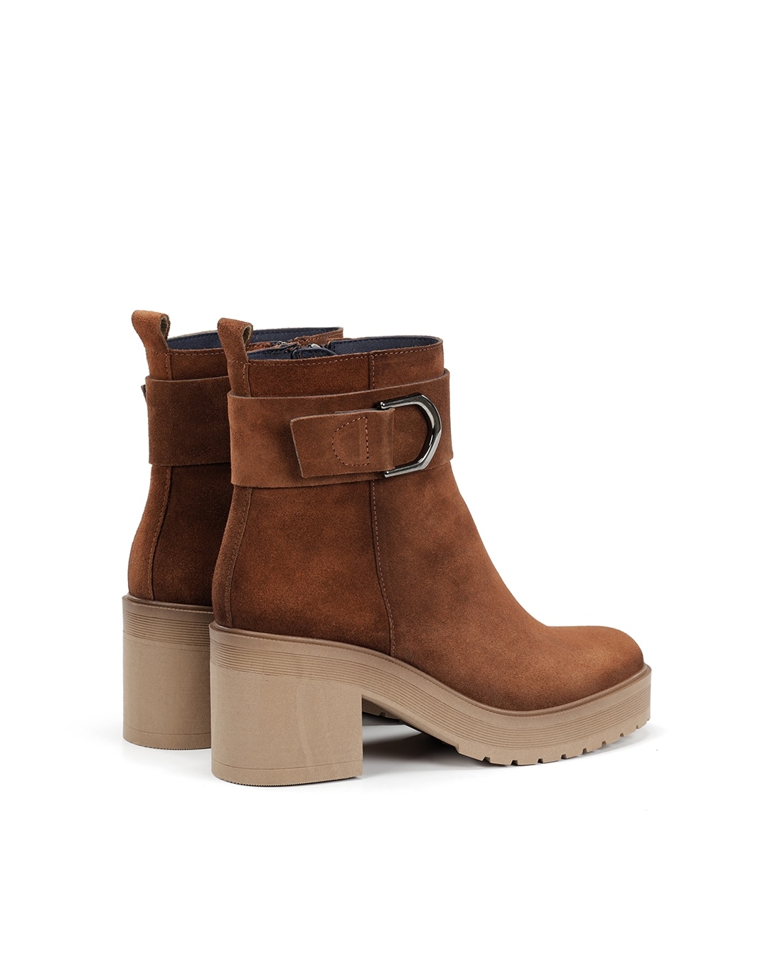 Botines de mujer fabricados en serraje - Fluchos - Marrón Marrón-4