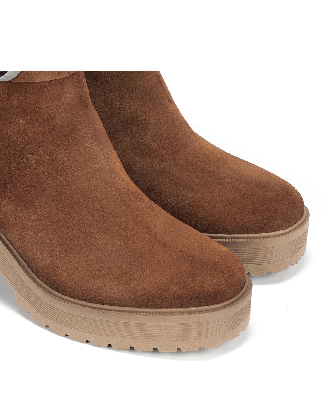 Botines de mujer fabricados en serraje - Fluchos - Marrón Marrón-6