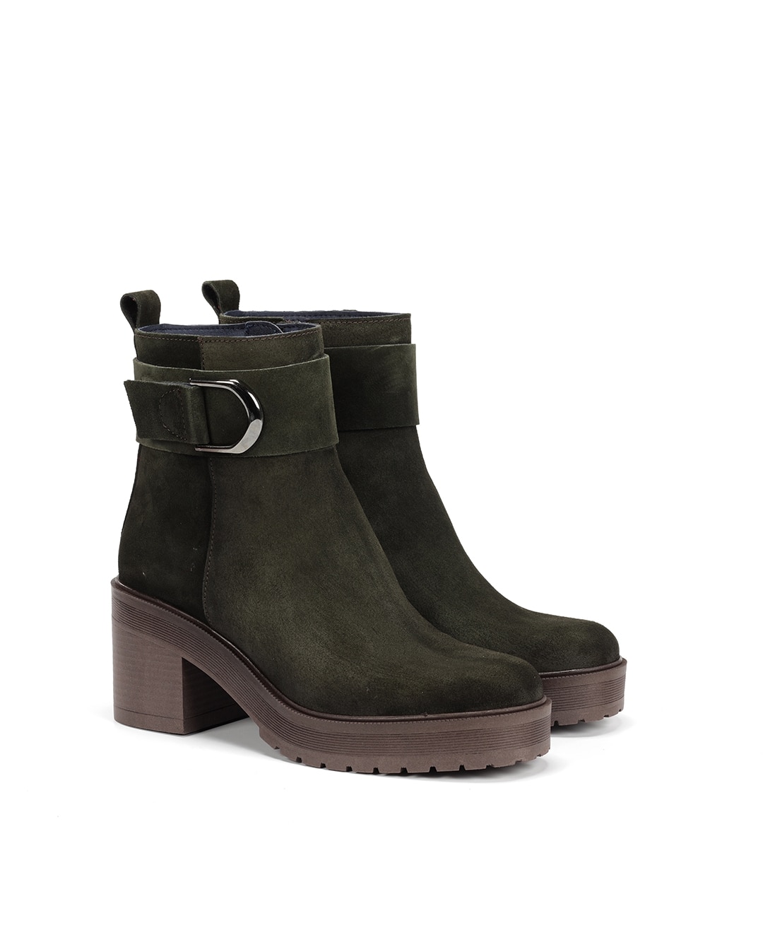 Botines de mujer fabricados en serraje - Fluchos - Verde Verde-3