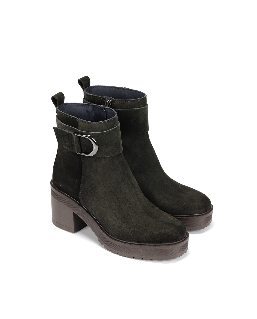 Botines de mujer fabricados en serraje - Fluchos - Verde Verde-5