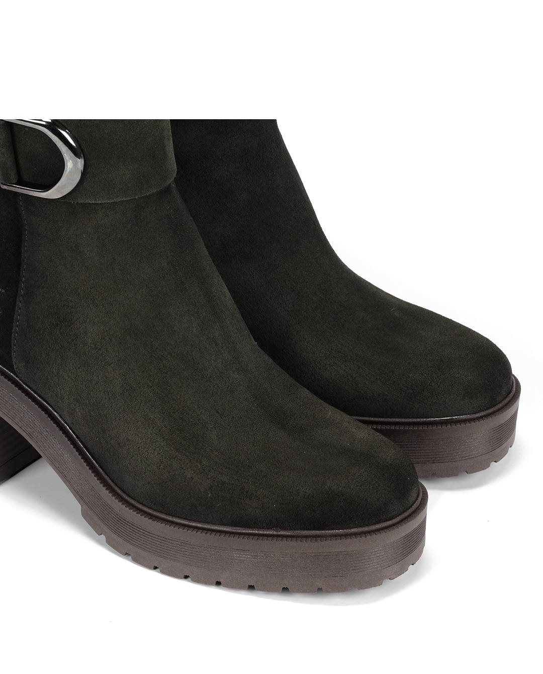 Botines de mujer fabricados en serraje - Fluchos - Verde Verde-6