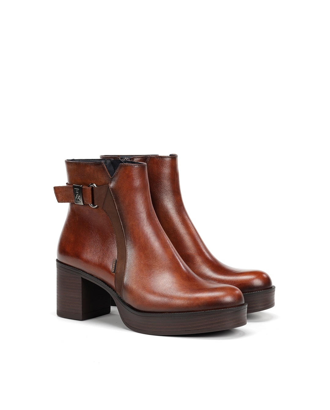 Botines de mujer fabricados en piel - Fluchos - Marrón Marrón-3