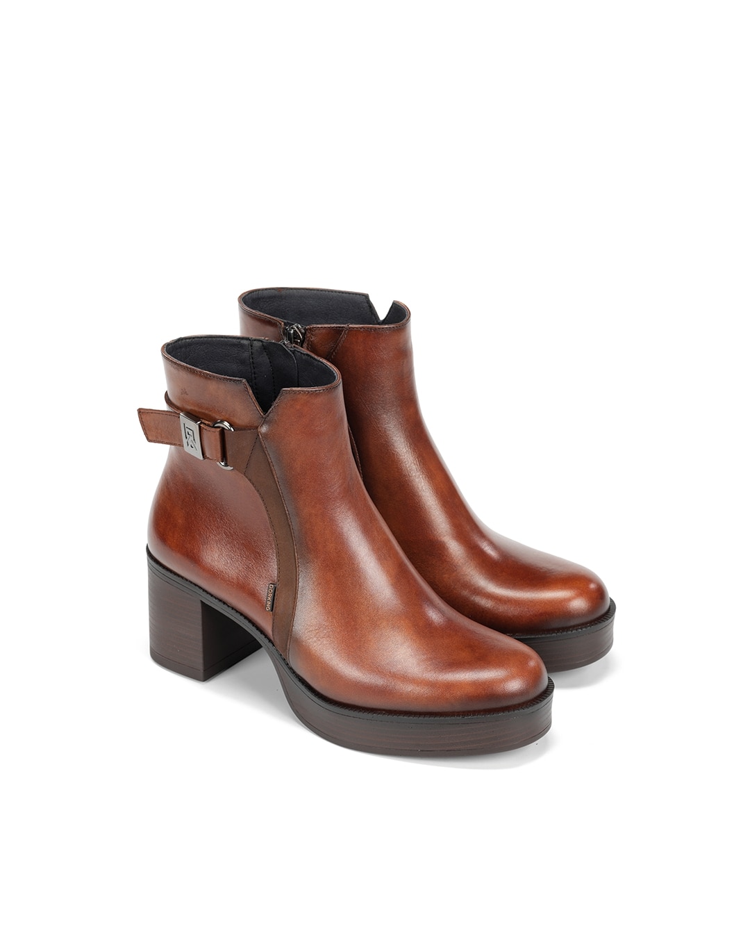 Botines de mujer fabricados en piel - Fluchos - Marrón Marrón-5