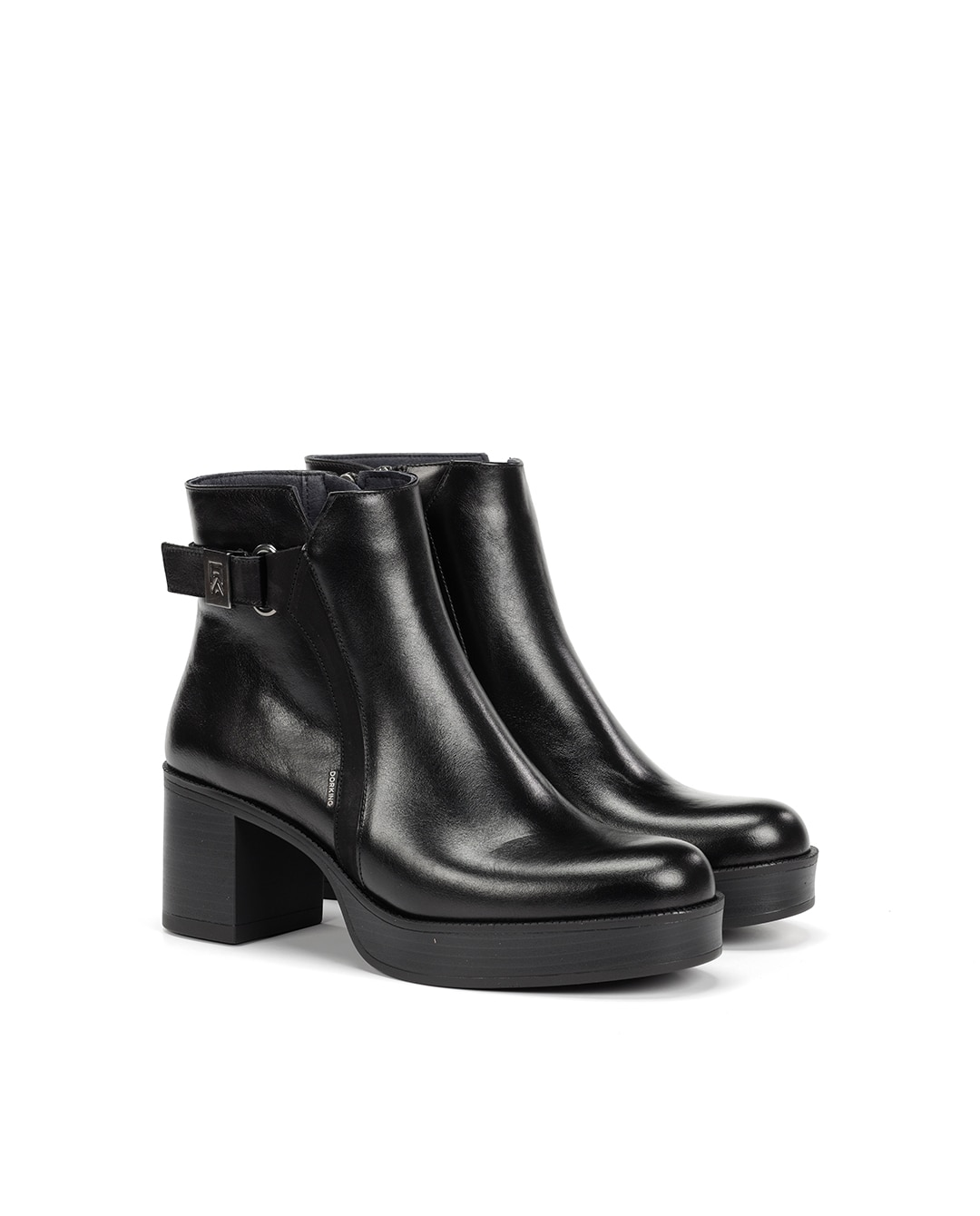 Botines de mujer fabricados en piel - Fluchos - Negro Negro-3