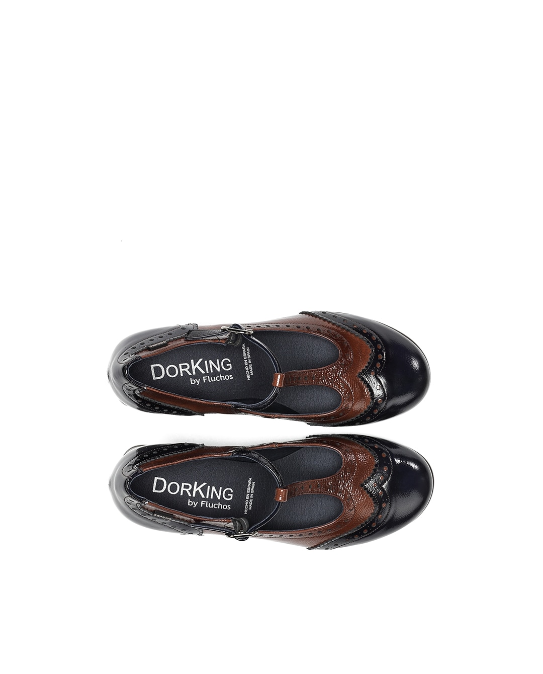 Zapatos de cordones de mujer fabricados en charol - Fluchos - Marrón Marrón-5