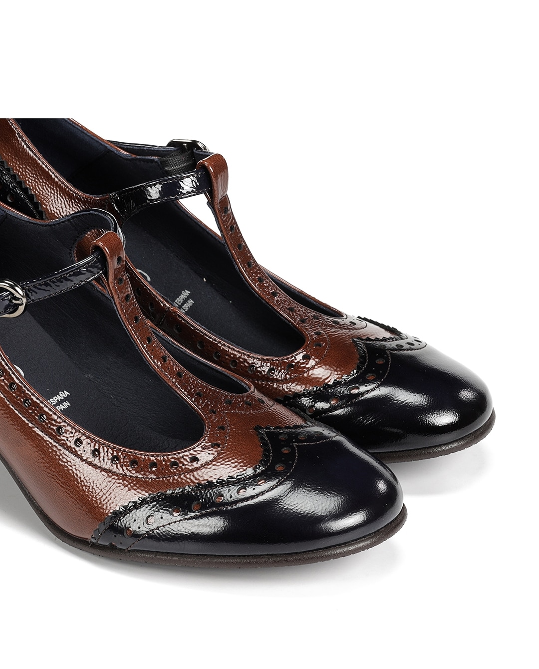 Zapatos de cordones de mujer fabricados en charol - Fluchos - Marrón Marrón-6