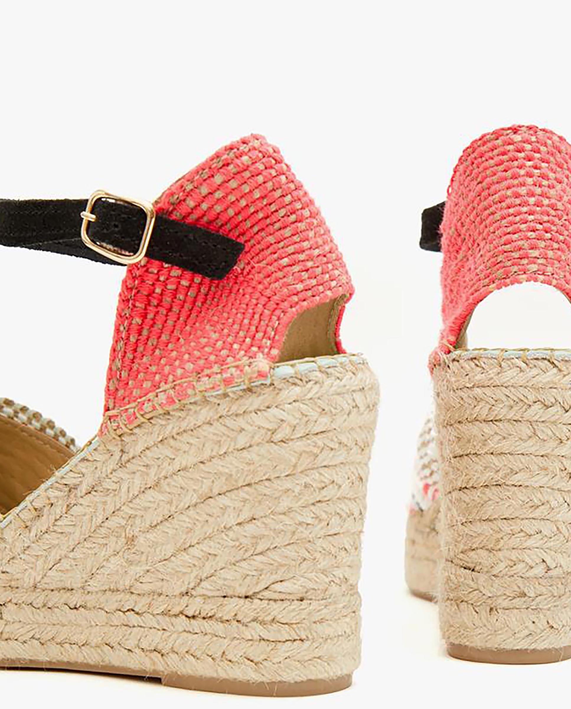 Imagen 2 de Alpargatas mujer pala rayón cuña - star love - Coral Coral