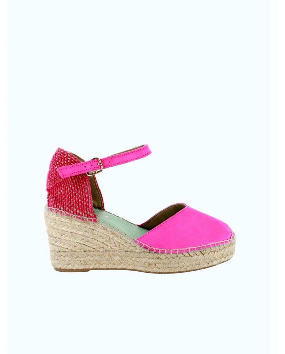 Alpargatas de cuña media con pulsera - star love - Fucsia Fucsia-1