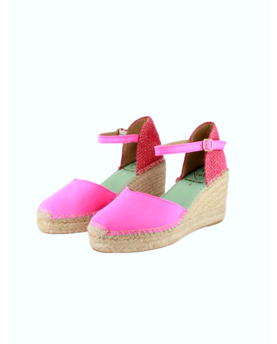 Alpargatas de cuña media con pulsera - star love - Fucsia Fucsia-3