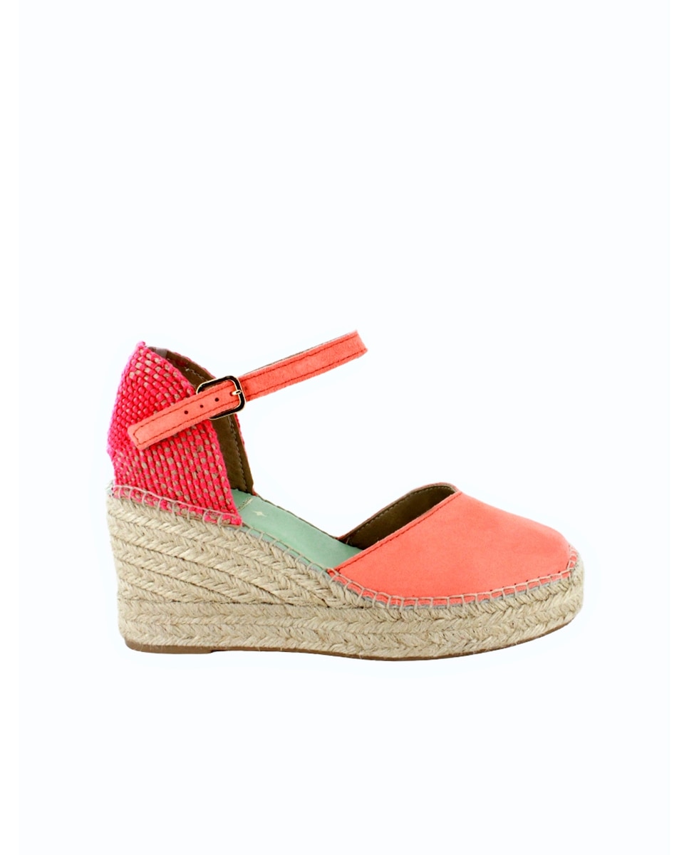 Alpargatas de cuña media con pulsera - star love - Coral Coral-1