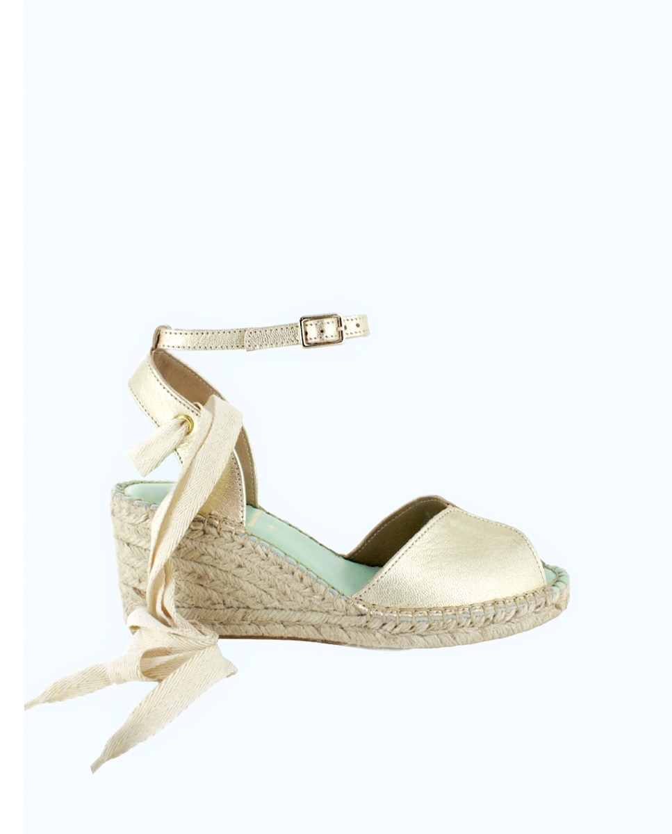 Alpargatas con cintas con cierre intercambiable - star love - Champagne Champagne-1