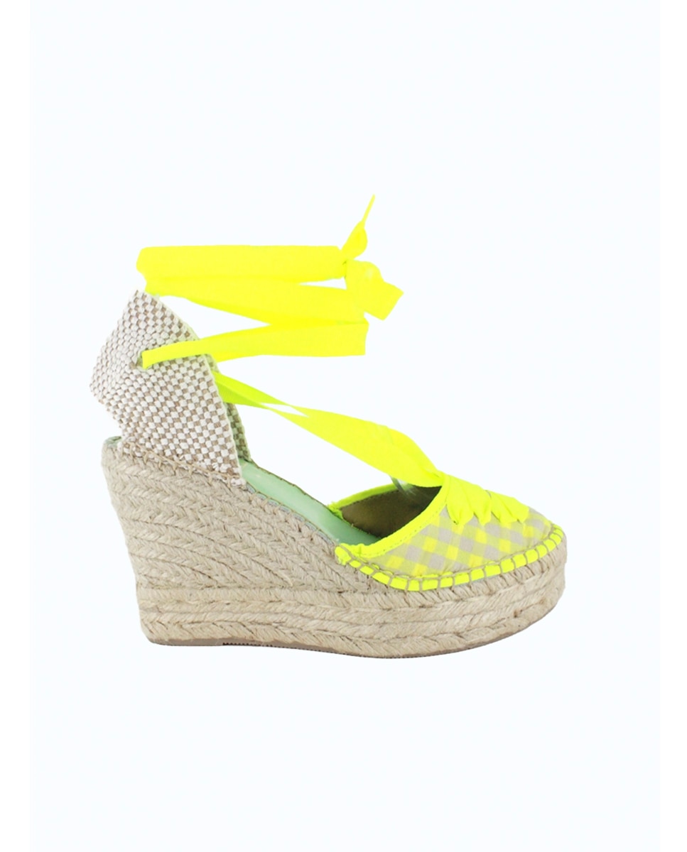star love - Alpargatas con cintas de tul fantasia vichy.