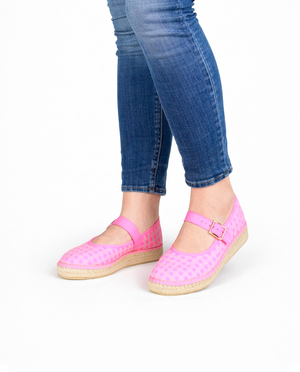 Bailarinas planas con hebilla fantasia vichy - star love - Fucsia Fucsia-2