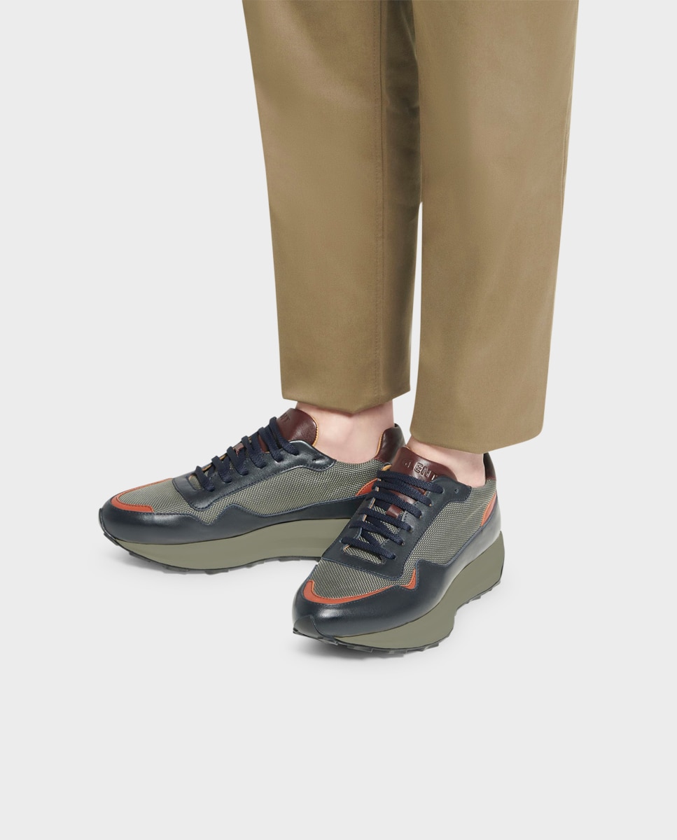 Zapatillas de hombre de piel con cordones - Glent - Gris Gris-2