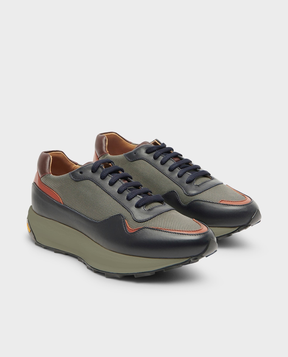 Zapatillas de hombre de piel con cordones - Glent - Gris Gris-3