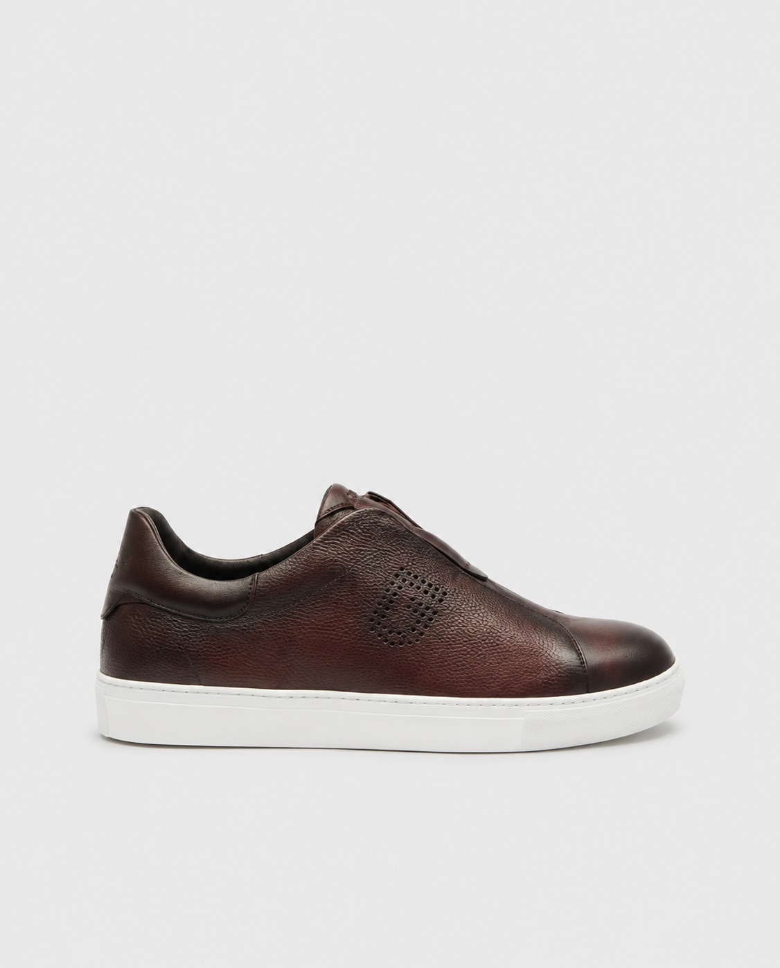 Zapatillas de vestir de hombre de piel con elástico ancho especial - Glent - Burdeos Burdeos-1