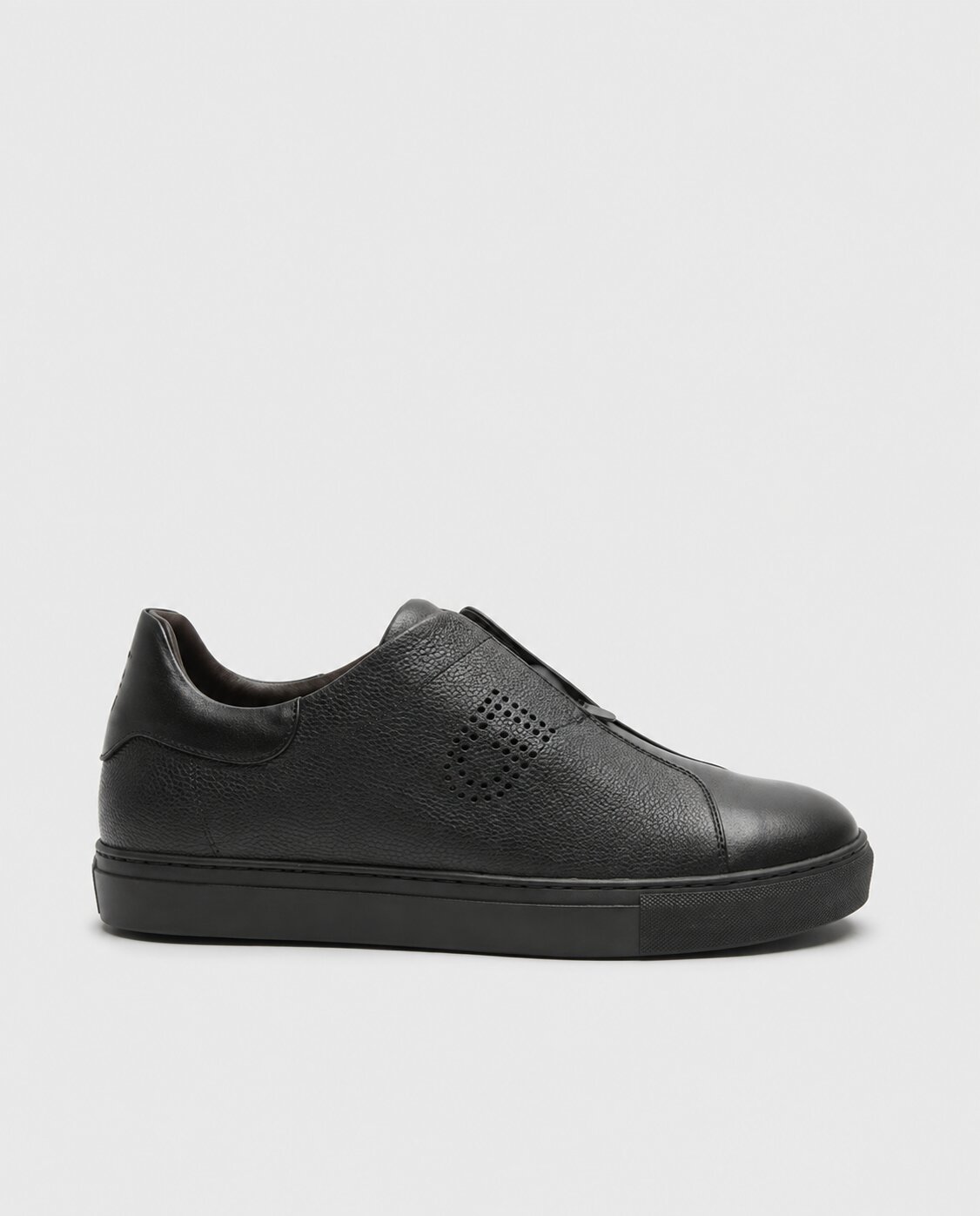 Zapatillas de vestir de hombre de piel con elástico - Glent - Negro Negro-1