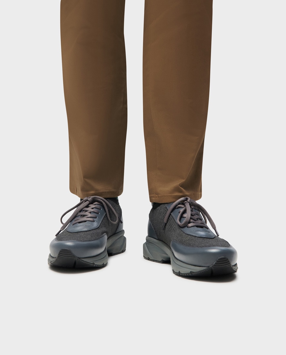 Zapatillas de hombre tipo calcetín con suela vibram - Glent - Gris Gris-2