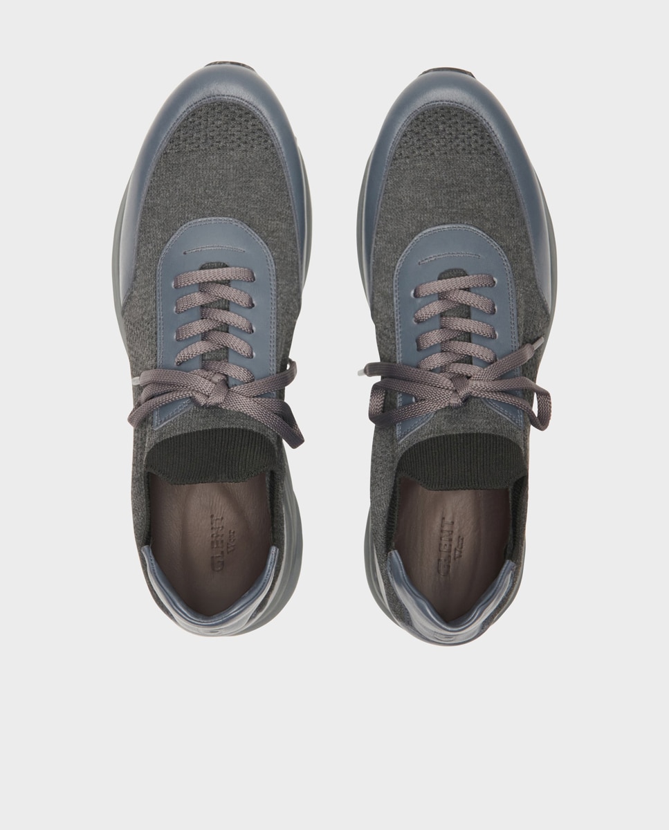 Zapatillas de hombre tipo calcetín con suela vibram - Glent - Gris Gris-4
